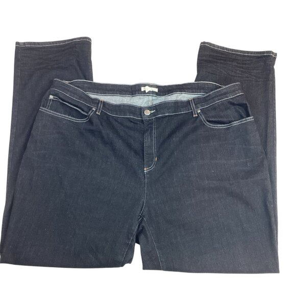 Eileen Fisher Womens 24W Black Denim Jeans Organic Cotton Blend Straight - Picture 3 of 9